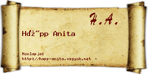 Hápp Anita névjegykártya
