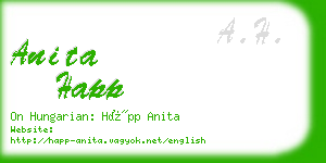 anita happ business card